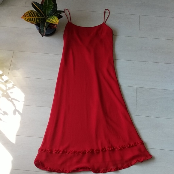 Vintage Dresses & Skirts - 90's Vintage Red Slip Dress